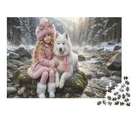 Chica de InviernoRompecabezas DIY 1000 Piezas Cartón Corriente montaña Mejora De La Memoria, Actividad Indoor, Amantes De Puzzles 38x26cm/1000pcs