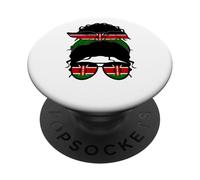 Chica de Kenia Kenia Bandera de Kenia Orgullosa Mujer de Kenia PopSockets PopGrip Adhesivo