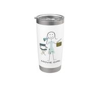 Chica De Película Para Mujeres Divertidas Haciendo Vaso térmico de acero inoxidable de doble pared