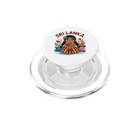 Chica de Sri Lanka en Vestido Tradicional con Flores de Loto niños PopSockets PopGrip para MagSafe
