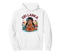 Chica de Sri Lanka en Vestido Tradicional con Flores de Loto niños Sudadera con Capucha
