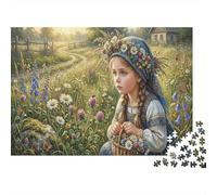 Chica del paísRompecabezas DIY 1000 Piezas Cartón Prado Flor Silvestre Mejora De La Memoria, Actividad Indoor, Amantes De Puzzles 38x26cm/1000pcs