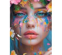 Chica Diamond Painting, Color Diamond Painting Adultos, 5D Pintura Diamante NiñOs, Full Drill círculo Cristal Gem Conjunto De ArtesaníA Principiantes, Para Decoracion Navidad Interior 50x70cm 0U-632