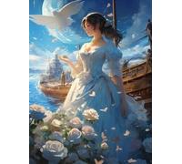 Chica Diamond Painting Kit Complet, 5D Diamond Painting Paisaje, DIY Pintura Diamante, Loisirs Créatifs Adultos Broderie Point de Croix Cuadros de Diamantes, pour Murale Décoration Intérieur 40x50cm