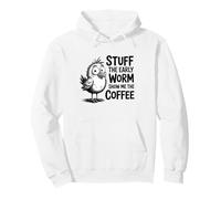 Chica Divertida prefiere el café a los Gusanos Humor temprano en la mañana Sudadera con Capucha