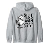 Chica Divertida prefiere el café a los Gusanos Humor temprano en la mañana Sudadera con Capucha