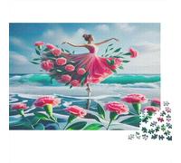 Chica Elegante de Ballet Puzzle de 1000 Piezas Juego de Puzzle 1000 Piezas Papel para Adultos Escena Floral Oceánica Relajación Decoración Regalo 52x38cm/1000pcs