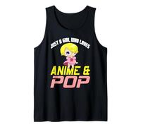 Chica Fanática De Anime Y Música Pop Divertida Camiseta sin Mangas