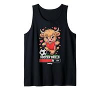 Chica FÚTBOL Habilidades Cargando Heifer Team Mamá Highland Cow Club Camiseta sin Mangas
