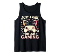 Chica Gaming Mando Retro Arcade Corazones Camiseta sin Mangas