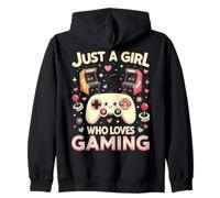 Chica Gaming Mando Retro Arcade Corazones Sudadera con Capucha