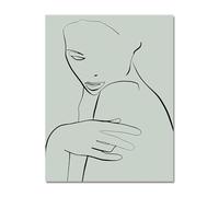 Chica geométrica abstracta curva minimalista cuadro sobre lienzo for pared carteles nórdicos e impresiones cuadros de for decoración for sala estar(1993-07,A4 21x30cm No Frame)