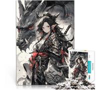 Chica guerrera de Anime Puzzles de 1000 Piezas para Adolescentes Juegos Divertidos para la Familia Cada Pieza es única: un desafiante y Divertido Juego Familiar 38x26cm