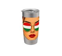 Chica Húngara Bandera de Hungría Mujer Vaso térmico de acero inoxidable de doble pared