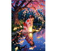 Chica Japonesa Junto al Lago - Puzle de 4000 Piezas - Rompecabezas DIY Pintura, Entretenimiento Creativo, para Adultos Mayores de 14 años Decoración del Hogar
