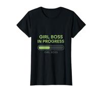 Chica Jefe En Progreso Feminista Neon Progreso Bar Gráfico Camiseta