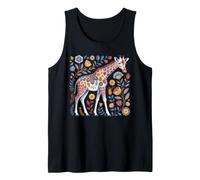 Chica Jirafa Estampado Floral Patrones Flores Arte Divertido Jirafa Camiseta sin Mangas