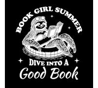 Chica libro verano sumergirse en un buen libro perezoso lector tipografía divertido diseño perezoso estudioso Pegatinas de tallado fino 54.6x60.6cm Varios tamaños Blanco