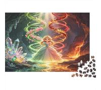 Chica Mágica Fantasía Puzzle de 1000 Piezas Papel para Adultos Cueva de Cristal Encantada Juego de Puzzle 1000 Piezas Relajación Decoración Regalo 38x26cm/1000pcs
