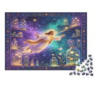 Chica Mágica Fantasía Puzzle de 1000 Piezas Papel Puzzle para Adultos Escena Estrellada de Ensueño Juego de Puzzle 1000 Piezas Relajación Hogar Regalo 52x38cm/1000pcs