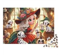 Chica Mágica Puzzle de 1000 Piezas Cachorros Dálmata Puzzle para Adultos Relajante Decoración Hogar 52x38cm/1000pcs