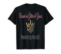 Chica mamá Criada en Gracia impulsada por Pure Grit Camiseta