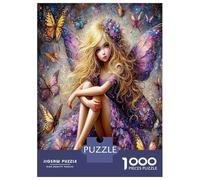 Chica Mariposa florecer 1000 Piezas Puzzle Clásico Botanical Hada Magic Paquete De Puzzle, Cartón Extra Grueso - Antiestrés Y Viajes, Adultos Y Niños 12+ 70x50cm/1000pcs