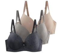 Chica Menstrual Brazos de Gran Talla para Mujeres, Suave, Delgado, Armaduras, Sujetador de Noche, 3 piezas, Ropa interior Anti-flacidez, Bralettes fruncidas Body Blanco Chica Danza, azul celeste, 100C