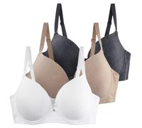 Chica Menstrual Brazos de Gran Talla para Mujeres, Suave, Delgado, Armaduras, Sujetador de Noche, 3 piezas, Ropa interior Anti-flacidez, Bralettes fruncidas Body Blanco Chica Danza, Azul oscuro., 110E