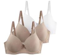 Chica Menstrual Brazos de Gran Talla para Mujeres, Suave, Delgado, Armaduras, Sujetador de Noche, 3 piezas, Ropa interior Anti-flacidez, Bralettes fruncidas Body Blanco Chica Danza, rojo, 105C