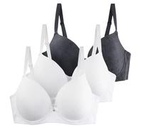 Chica Menstrual Brazos de Gran Talla para Mujeres, Suave, Delgado, Armaduras, Sujetador de Noche, 3 piezas, Ropa interior Anti-flacidez, Bralettes fruncidas Body Blanco Chica Danza, rosa fuerte, 85E