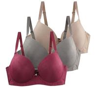 Chica Menstrual Brazos de Gran Talla para Mujeres, Suave, Delgado, Armaduras, Sujetador de Noche, 3 piezas, Ropa interior Anti-flacidez, Bralettes fruncidas Body Blanco Chica Danza, gris, 90D