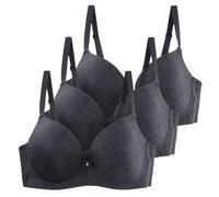 Chica Menstrual Brazos de Gran Talla para Mujeres, Suave, Delgado, Armaduras, Sujetador de Noche, 3 piezas, Ropa interior Anti-flacidez, Bralettes fruncidas Body Blanco Chica Danza, rosa, 110E