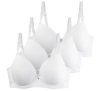 Chica Menstrual Brazos de Gran Talla para Mujeres, Suave, Delgado, Armaduras, Sujetador de Noche, 3 piezas, Ropa interior Anti-flacidez, Bralettes fruncidas Body Blanco Chica Danza, azul, 90D