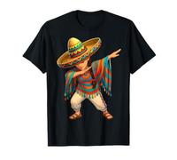 Chica Mexicana Dabbing Poncho Cinco de Mayo Camiseta
