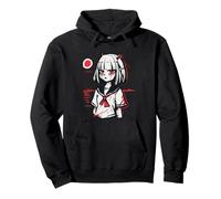 Chica Oni Anime Bajo Luna Roja Sudadera con Capucha