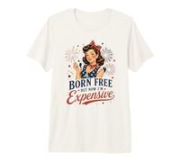 Chica patriótica Retro Pero Ahora Caro Divertido 4 de Julio Camiseta Premium