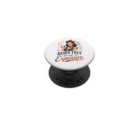 Chica patriótica Retro Pero Ahora Caro Divertido 4 de Julio PopSockets PopGrip Adhesivo