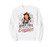 Chica patriótica Retro Pero Ahora Caro Divertido 4 de Julio Sudadera