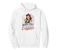 Chica patriótica Retro Pero Ahora Caro Divertido 4 de Julio Sudadera con Capucha
