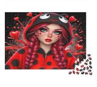 Chica Pelirroja Mariquita Estilo Animado Puzzle de 1000 Piezas Papel para Adultos Juego de Puzzle para Toda la Familia relajación decoración Regalo 38x26cm/1000pcs