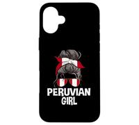Chica peruana desordenada moño de Pelo patriótico Mujer Perú Gafas de Sol Carcasa para iPhone 16 Plus
