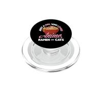 Chica Que Ama Anime Ramen Gatos Divertido Anime Amante PopSockets PopGrip para MagSafe