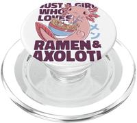 Chica Que Ama el Ramen y el Axolote Diseño Divertido PopSockets PopGrip para MagSafe