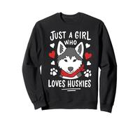 Chica Que ama Huskies Siberian Husky Perros Dueño Sudadera