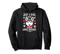 Chica Que ama Huskies Siberian Husky Perros Dueño Sudadera con Capucha