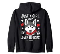 Chica Que ama Huskies Siberian Husky Perros Dueño Sudadera con Capucha