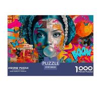 Chica Que escupe Burbujas Puzzle De 1000 Piezas, Moderno DIY, Entretenimiento para Adultos Y Niños 12 Años Rompecabezas Familiar-Decoración del Hogar, 38x26cm/1000pcs