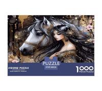 Chica Que lidera el Caballo Puzzle 1000 Piezas, Juego Educativo, Desafío, Clásicos para Adultos Y Niños A Partir De 12 Años Imposible Rompecabezas - Obra De Arte 38x26cm/1000pcs