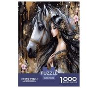 Chica Que lidera el Caballo Puzzle De 1000 Piezas, Juego Educativo, Desafío, para Adultos Y Niños Mayores De 12 Años Un Rompecabezas Desafiante - Obra De Arte 70x50cm/1000pcs